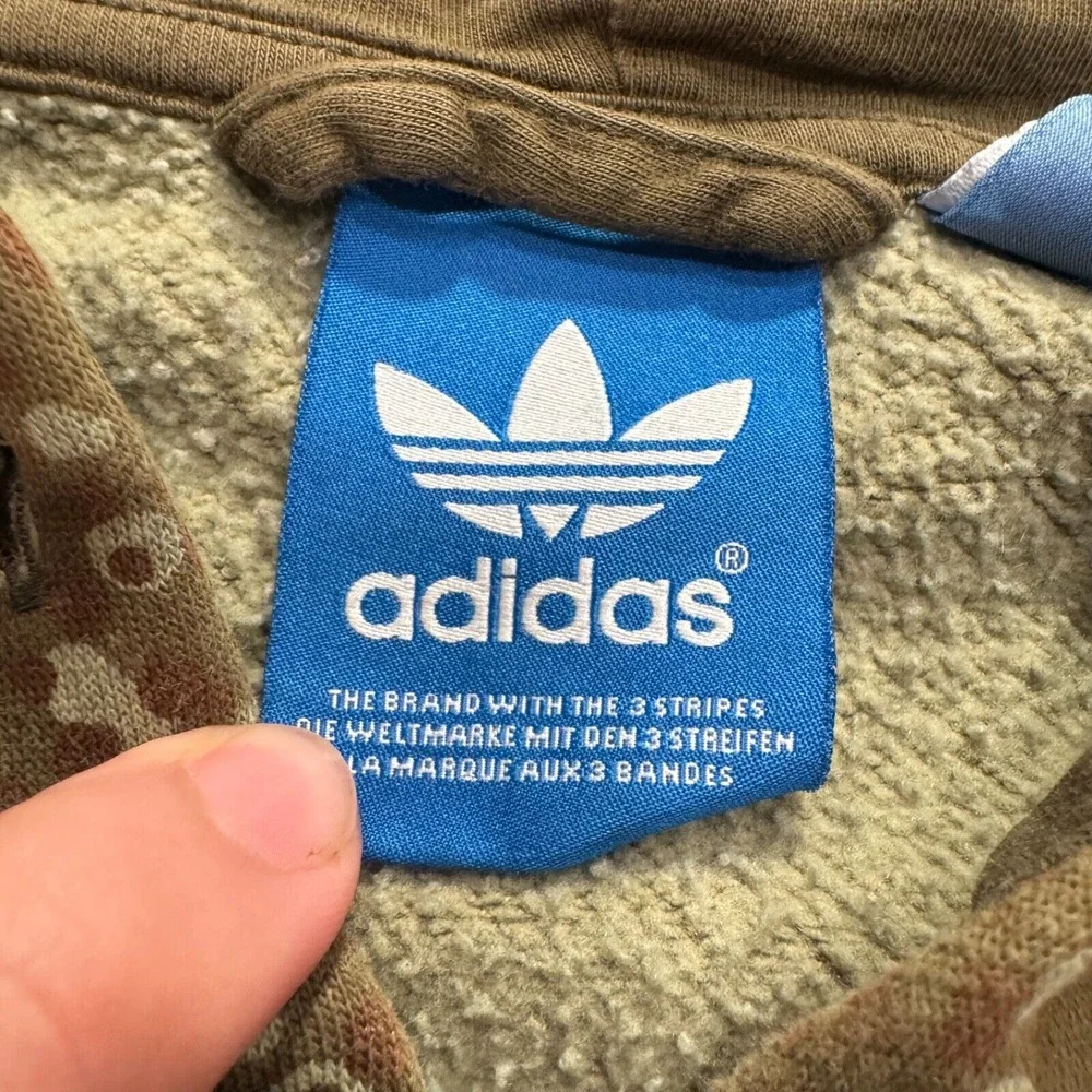 Adidas Hoodie Mens M Camo Cotton Full Zip Polka Dot Gorpcore Streetwear‎ Utility